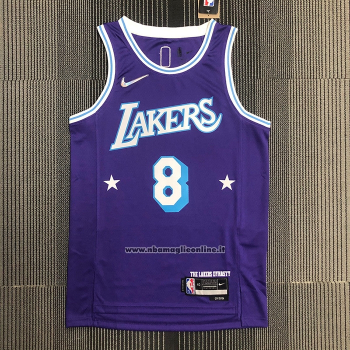 Maglia Los Angeles Lakers Kobe Bryant #8 Citta Edition 2021-22 Viola